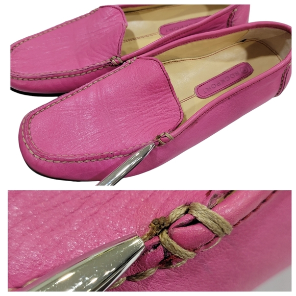 Rockport Loafers Barbie Pink Slip On Leather Driving Shoe Moccasin Women’s 7.5 - Picture 11 of 15